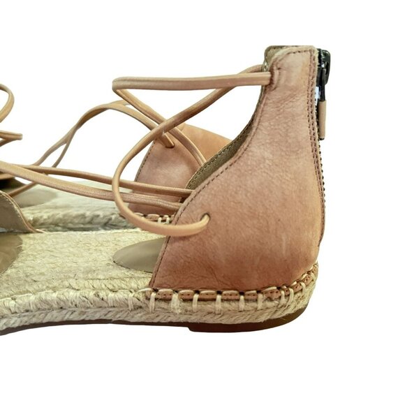 Eileen Fisher ESPADRILLES Suede d'Orsay Laced Close Toe Sandals Bk Zip 6.5M NEW - Picture 7 of 7